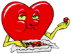 Gif animé coeur ruban rouge